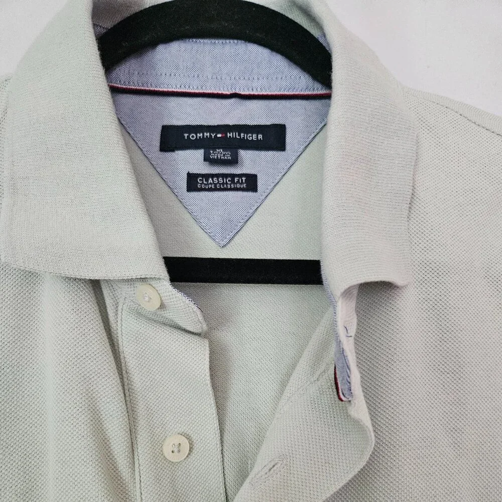 Tommy Hilfiger Polo Short Sleeve‎ Classic Fit  Mens Size XL Cotton Light Green